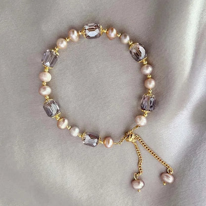 Vintage Purple Pearl Adjustable Bracelet