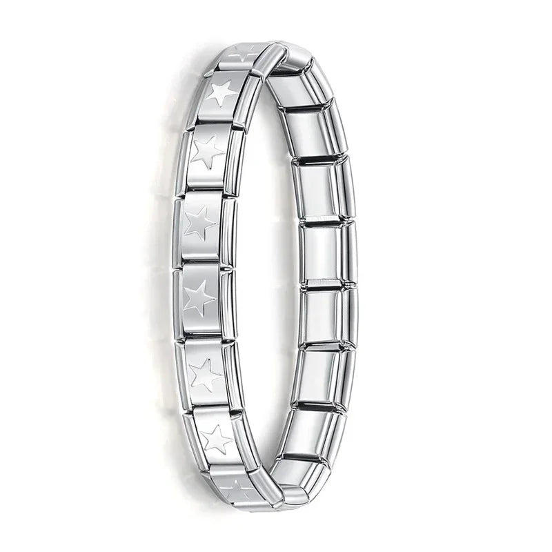 Italian Charm Bracelet – Stainless Steel Elastic Bangle