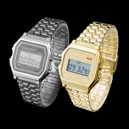 Steel Strap LED Sports Watch for Women