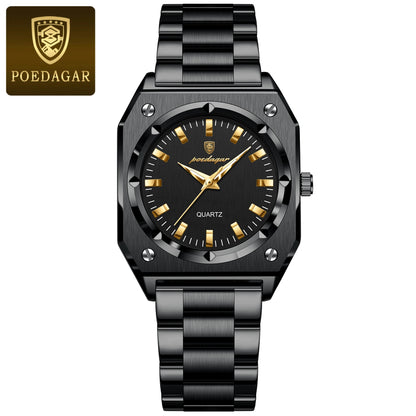 POEDAGAR Luxury Elegant Square Ladies Watch Waterproof Luminous Watch for Woman Stainless Steel Quartz Women's Watches Reloj+box