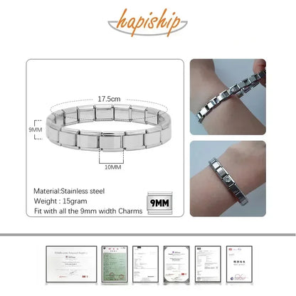 Italian Charm Bracelet – Stainless Steel Elastic Bangle