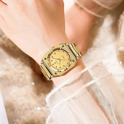 POEDAGAR Luxury Elegant Square Ladies Watch Waterproof Luminous Watch for Woman Stainless Steel Quartz Women's Watches Reloj+box