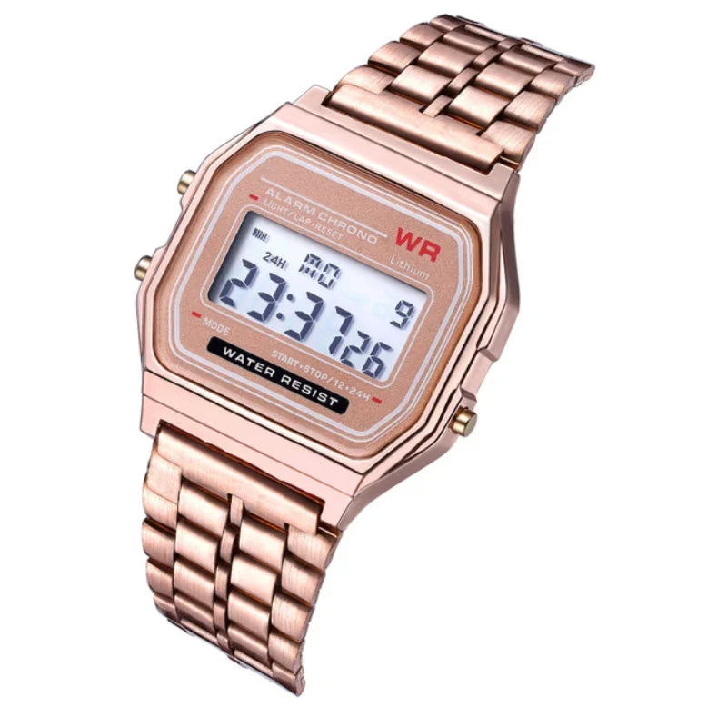 Steel Strap LED Sports Watch for Women