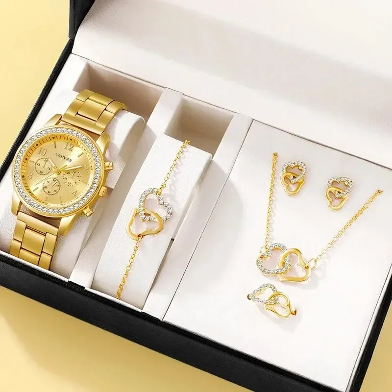 Rose Gold Luxe Watch & Jewelry Set